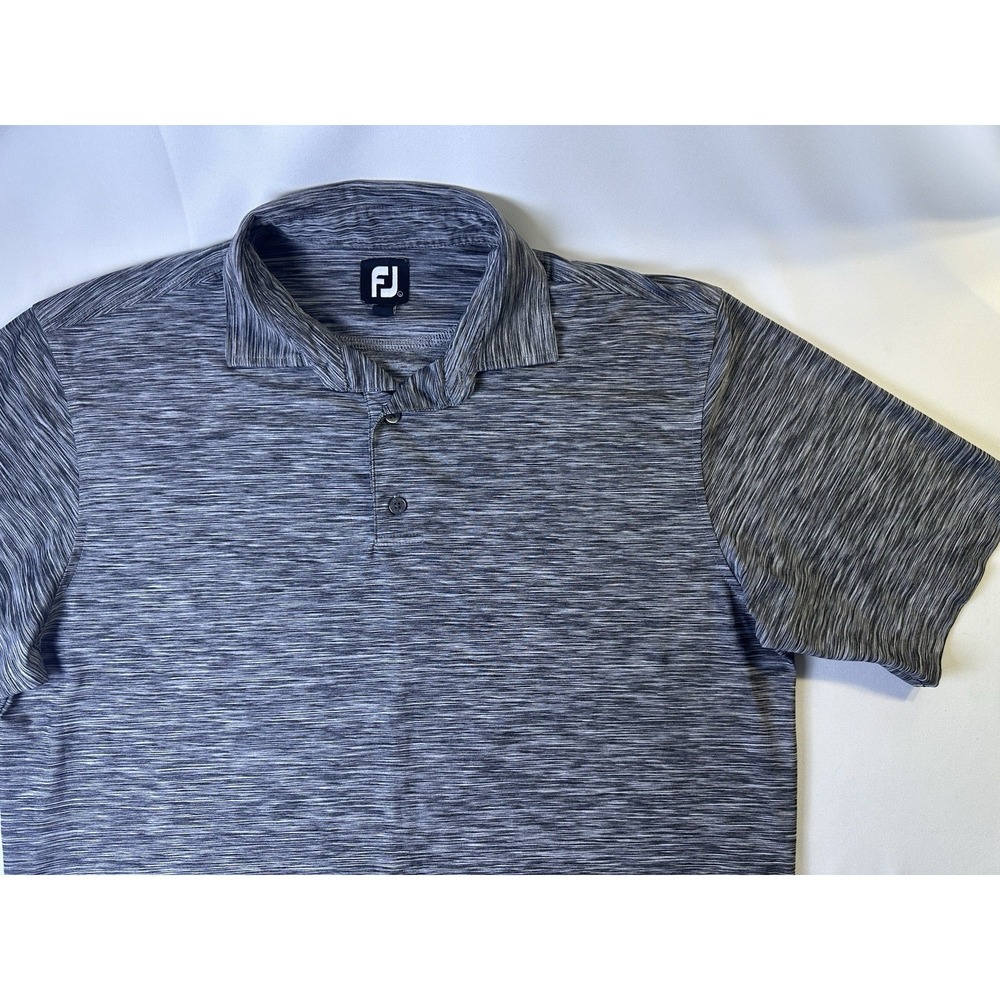 Footjoy Polo Shirt Mens Heathered Gray Size Large Performance Golf Stretch